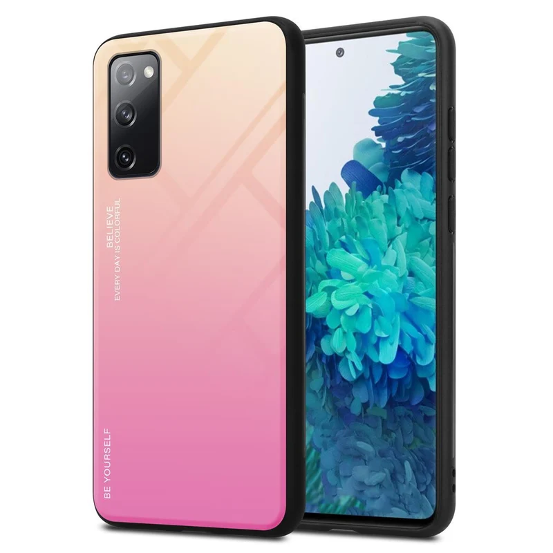Cadorabo Hülle kompatibel mit Samsung Galaxy S20 FE Zweifarbige Schutzhülle aus Tempered Glas und TPU Silikon