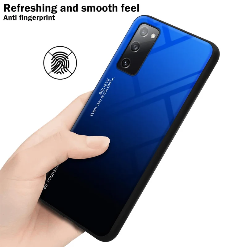 Cadorabo Hülle kompatibel mit Samsung Galaxy S20 FE Zweifarbige Schutzhülle aus Tempered Glas und TPU Silikon