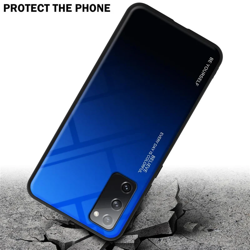 Cadorabo Hülle kompatibel mit Samsung Galaxy S20 FE Zweifarbige Schutzhülle aus Tempered Glas und TPU Silikon