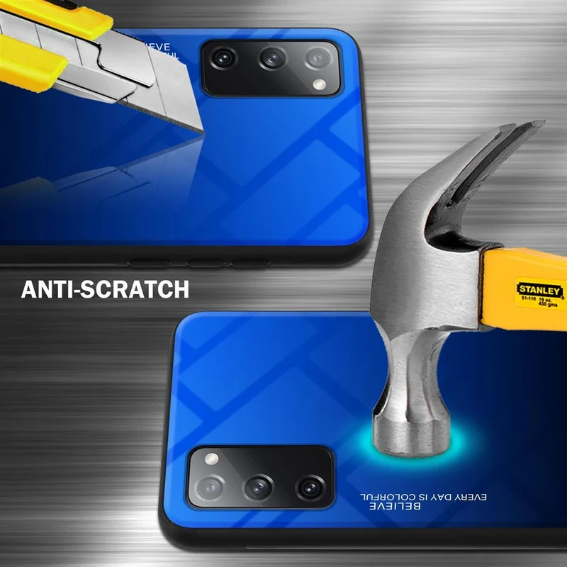 Cadorabo Hülle kompatibel mit Samsung Galaxy S20 FE Zweifarbige Schutzhülle aus Tempered Glas und TPU Silikon