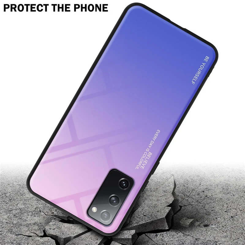 Cadorabo Hülle kompatibel mit Samsung Galaxy S20 FE Zweifarbige Schutzhülle aus Tempered Glas und TPU Silikon