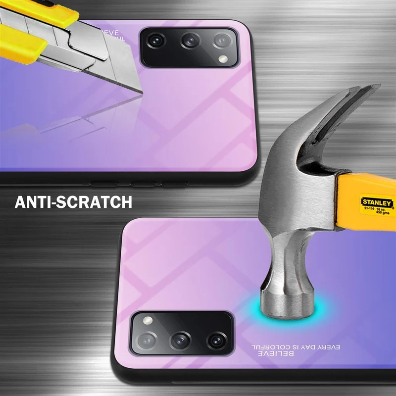 Cadorabo Hülle kompatibel mit Samsung Galaxy S20 FE Zweifarbige Schutzhülle aus Tempered Glas und TPU Silikon