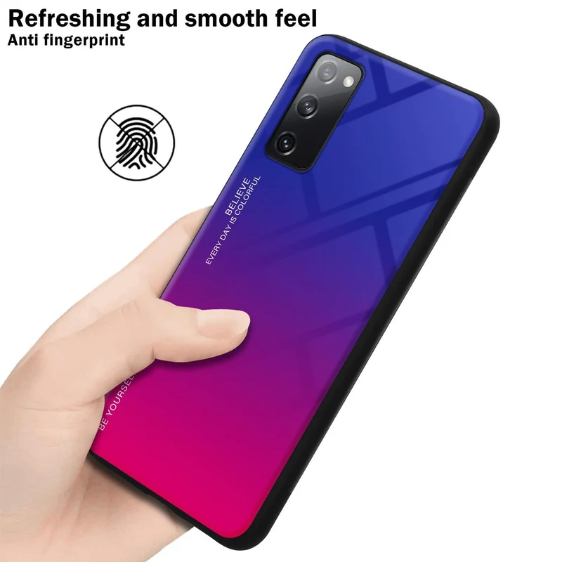 Cadorabo Hülle kompatibel mit Samsung Galaxy S20 FE Zweifarbige Schutzhülle aus Tempered Glas und TPU Silikon