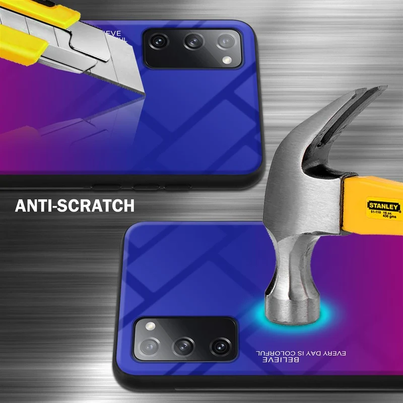 Cadorabo Hülle kompatibel mit Samsung Galaxy S20 FE Zweifarbige Schutzhülle aus Tempered Glas und TPU Silikon