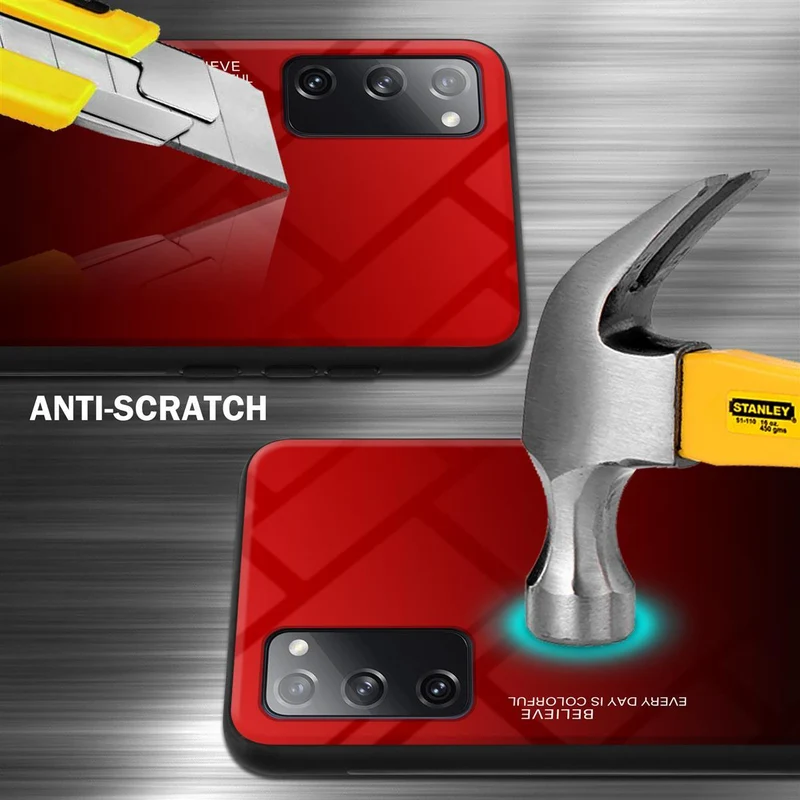 Cadorabo Hülle kompatibel mit Samsung Galaxy S20 FE Zweifarbige Schutzhülle aus Tempered Glas und TPU Silikon
