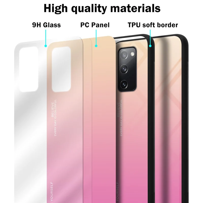 Cadorabo Hülle kompatibel mit Samsung Galaxy S20 FE Zweifarbige Schutzhülle aus Tempered Glas und TPU Silikon