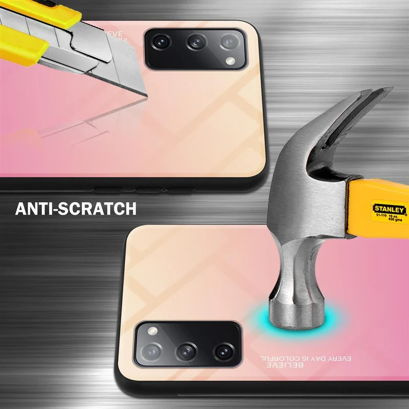 Cadorabo Hülle kompatibel mit Samsung Galaxy S20 FE Zweifarbige Schutzhülle aus Tempered Glas und TPU Silikon
