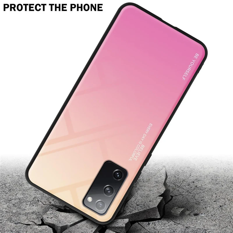 Cadorabo Hülle kompatibel mit Samsung Galaxy S20 FE Zweifarbige Schutzhülle aus Tempered Glas und TPU Silikon