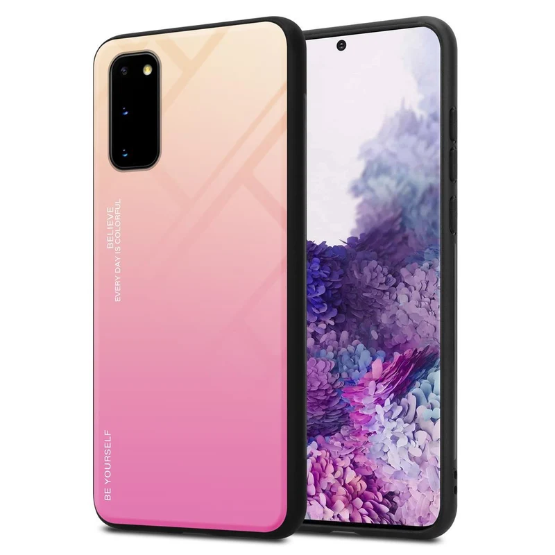 Cadorabo Hülle kompatibel mit Samsung Galaxy S20 Zweifarbige Schutzhülle aus Tempered Glas und TPU Silikon