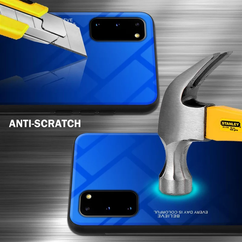 Cadorabo Hülle kompatibel mit Samsung Galaxy S20 Zweifarbige Schutzhülle aus Tempered Glas und TPU Silikon