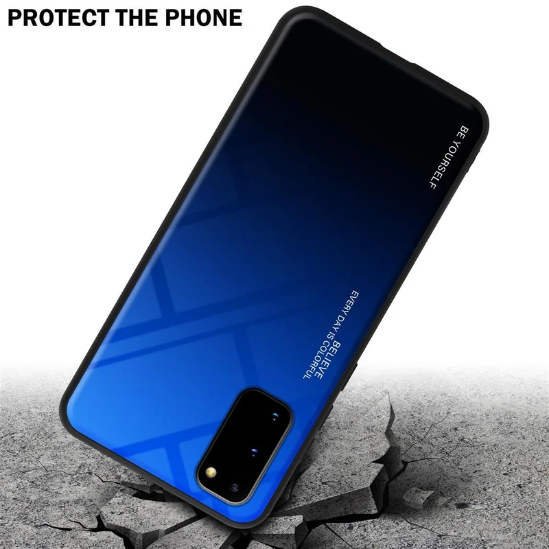Cadorabo Hülle kompatibel mit Samsung Galaxy S20 Zweifarbige Schutzhülle aus Tempered Glas und TPU Silikon