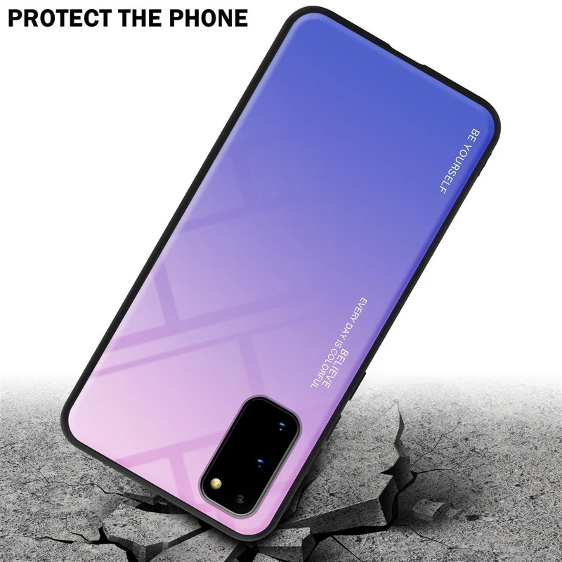 Cadorabo Hülle kompatibel mit Samsung Galaxy S20 Zweifarbige Schutzhülle aus Tempered Glas und TPU Silikon