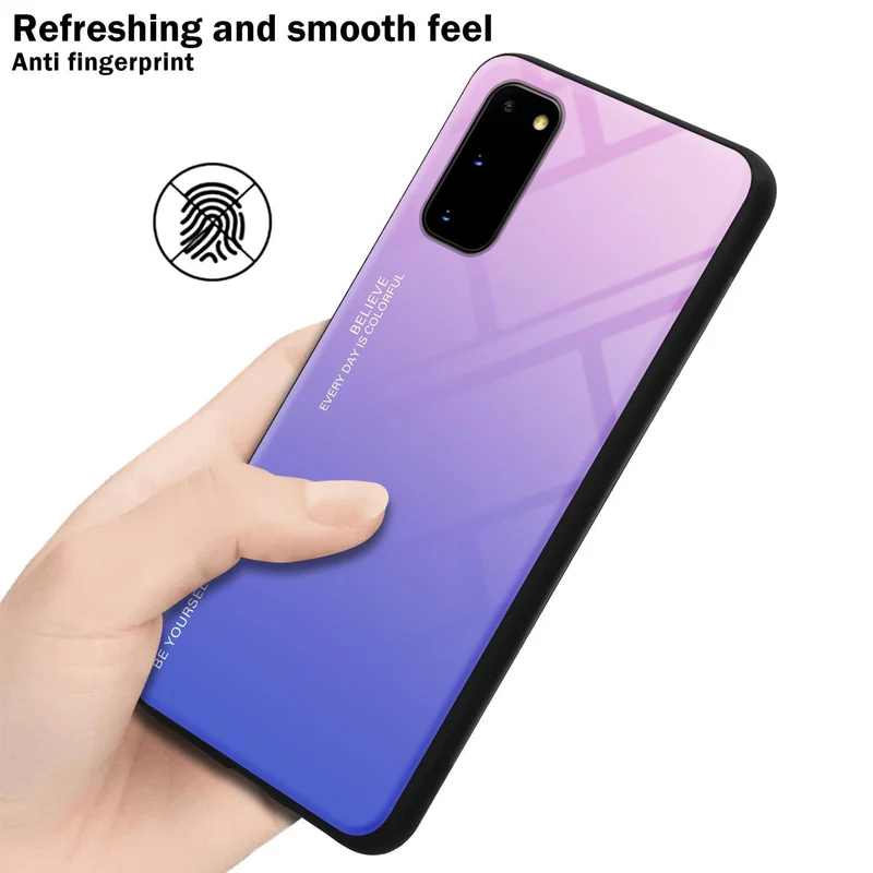 Cadorabo Hülle kompatibel mit Samsung Galaxy S20 Zweifarbige Schutzhülle aus Tempered Glas und TPU Silikon