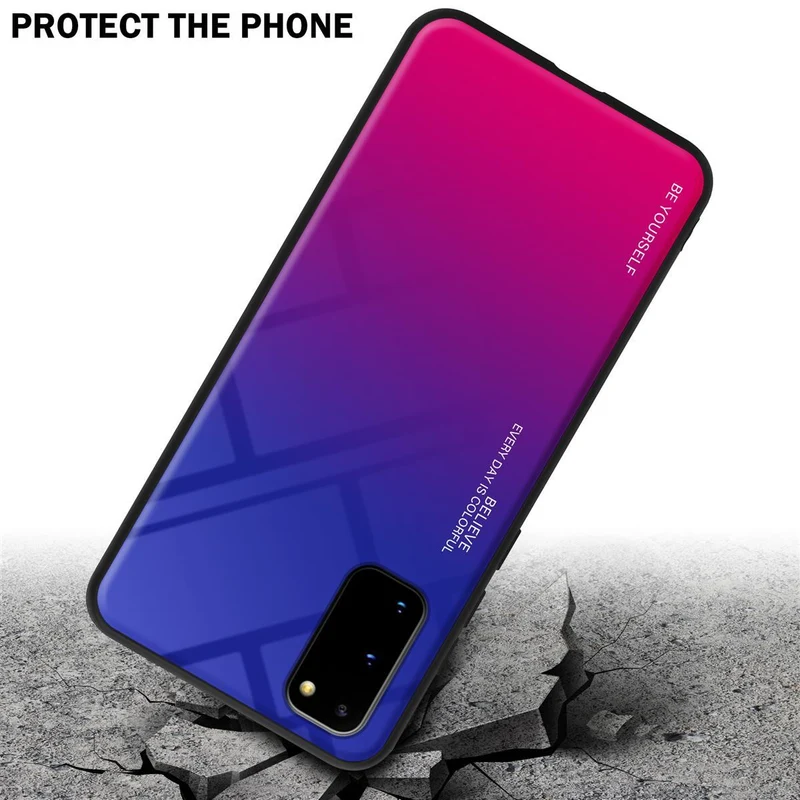 Cadorabo Hülle kompatibel mit Samsung Galaxy S20 Zweifarbige Schutzhülle aus Tempered Glas und TPU Silikon
