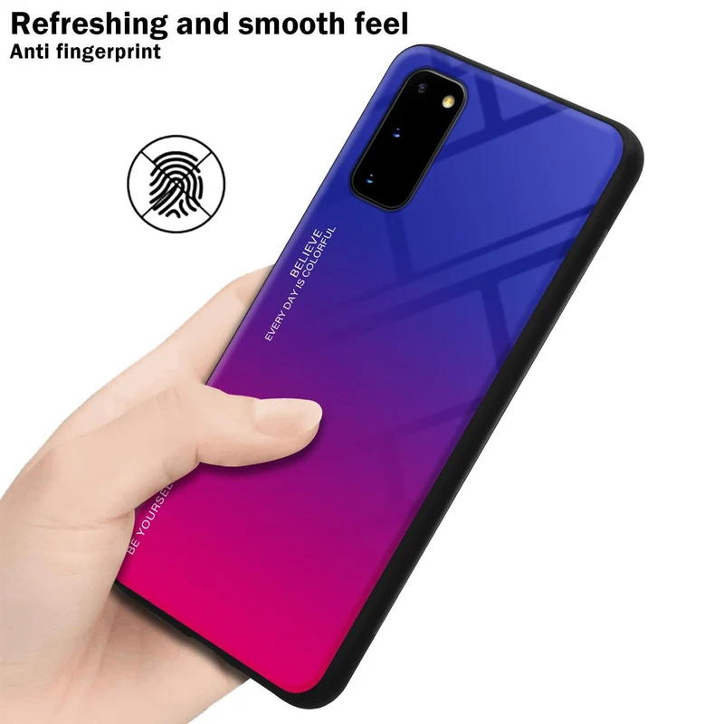 Cadorabo Hülle kompatibel mit Samsung Galaxy S20 Zweifarbige Schutzhülle aus Tempered Glas und TPU Silikon