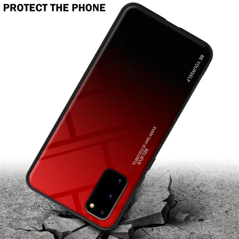 Cadorabo Hülle kompatibel mit Samsung Galaxy S20 Zweifarbige Schutzhülle aus Tempered Glas und TPU Silikon