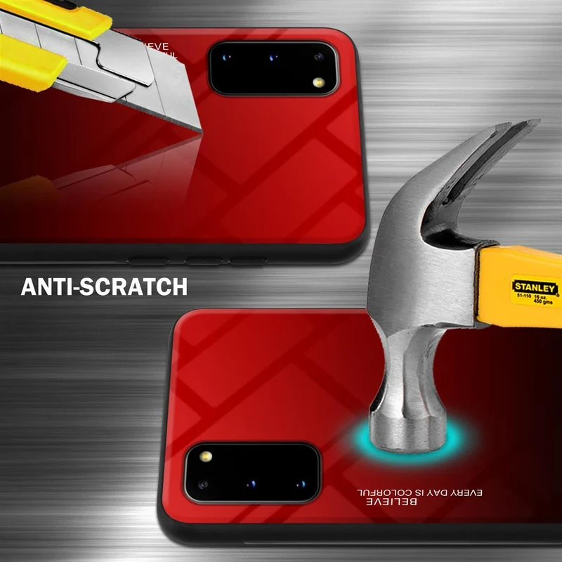 Cadorabo Hülle kompatibel mit Samsung Galaxy S20 Zweifarbige Schutzhülle aus Tempered Glas und TPU Silikon