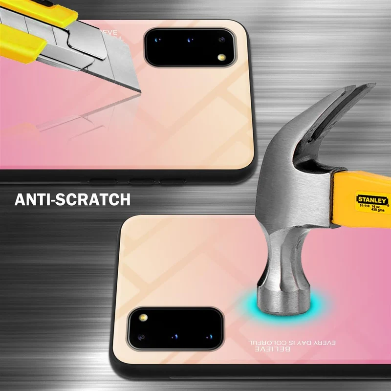 Cadorabo Hülle kompatibel mit Samsung Galaxy S20 Zweifarbige Schutzhülle aus Tempered Glas und TPU Silikon