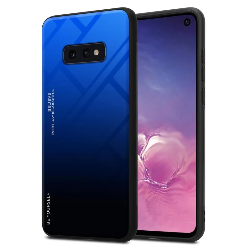 Cadorabo Hülle kompatibel mit Samsung Galaxy S10e Zweifarbige Schutzhülle aus Tempered Glas und TPU Silikon
