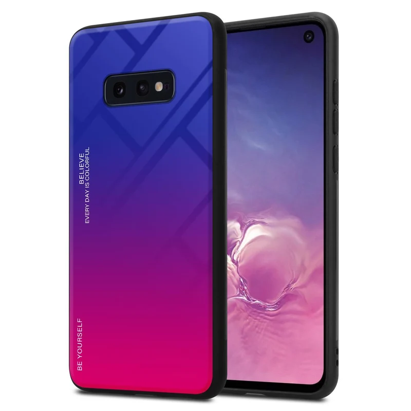 Cadorabo Hülle kompatibel mit Samsung Galaxy S10e Zweifarbige Schutzhülle aus Tempered Glas und TPU Silikon