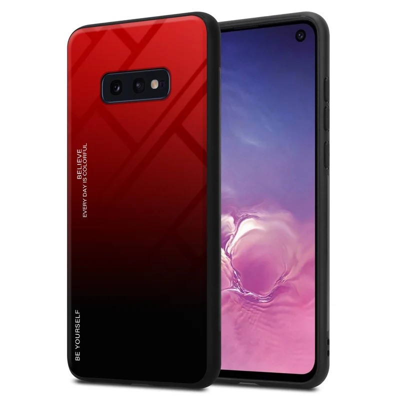 Cadorabo Hülle kompatibel mit Samsung Galaxy S10e Zweifarbige Schutzhülle aus Tempered Glas und TPU Silikon