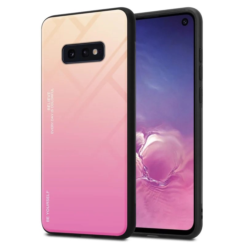 Cadorabo Hülle kompatibel mit Samsung Galaxy S10e Zweifarbige Schutzhülle aus Tempered Glas und TPU Silikon