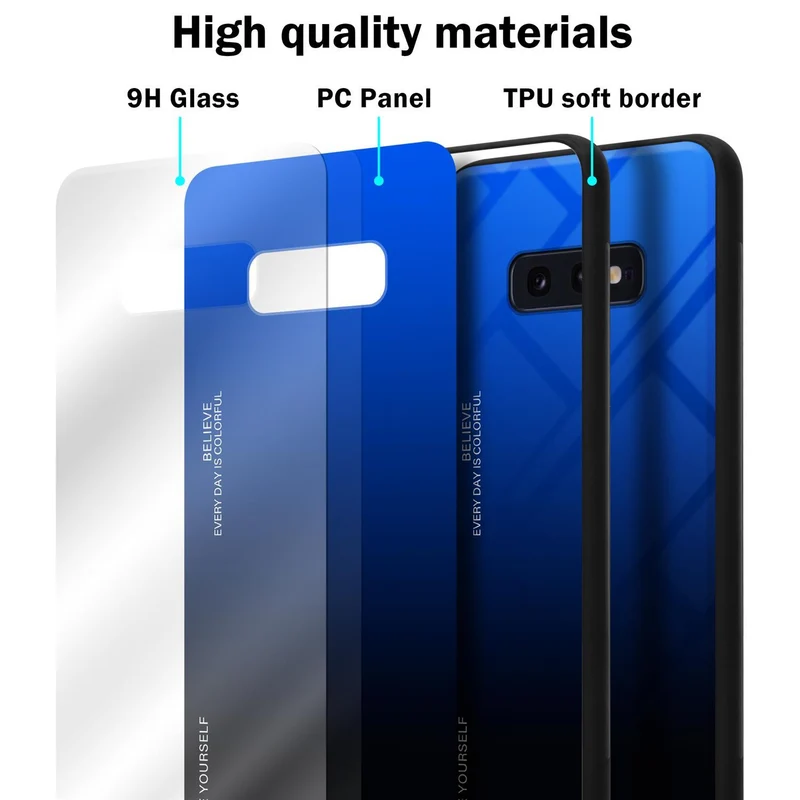 Cadorabo Hülle kompatibel mit Samsung Galaxy S10e Zweifarbige Schutzhülle aus Tempered Glas und TPU Silikon