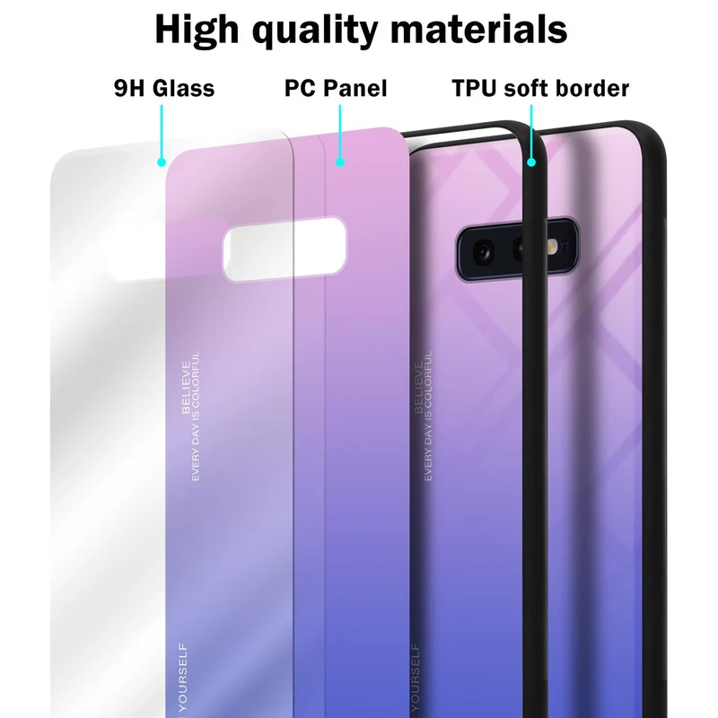 Cadorabo Hülle kompatibel mit Samsung Galaxy S10e Zweifarbige Schutzhülle aus Tempered Glas und TPU Silikon
