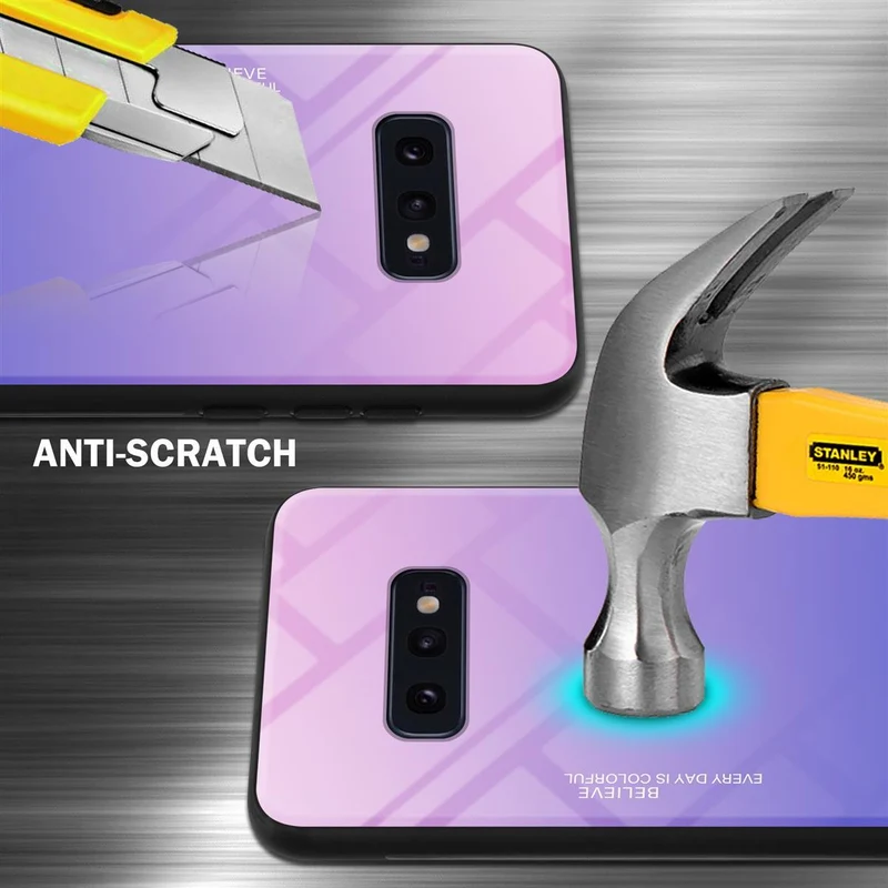 Cadorabo Hülle kompatibel mit Samsung Galaxy S10e Zweifarbige Schutzhülle aus Tempered Glas und TPU Silikon