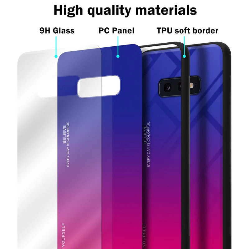 Cadorabo Hülle kompatibel mit Samsung Galaxy S10e Zweifarbige Schutzhülle aus Tempered Glas und TPU Silikon