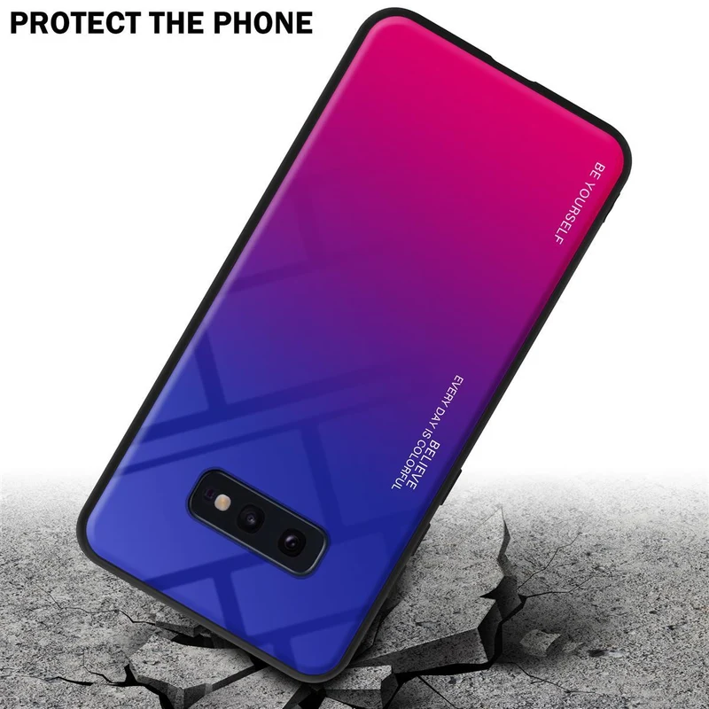 Cadorabo Hülle kompatibel mit Samsung Galaxy S10e Zweifarbige Schutzhülle aus Tempered Glas und TPU Silikon