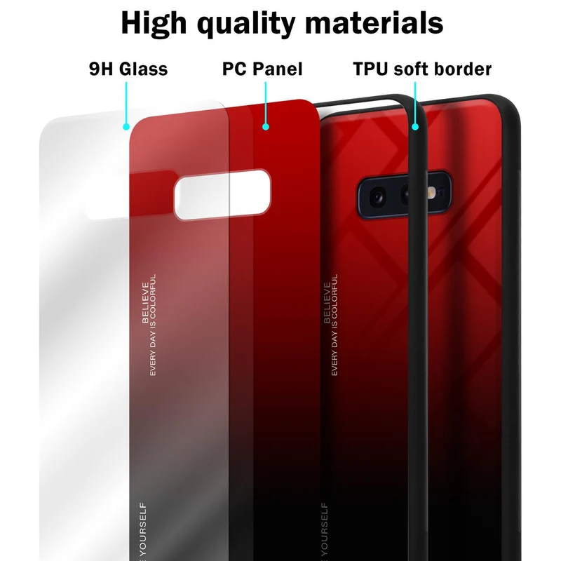 Cadorabo Hülle kompatibel mit Samsung Galaxy S10e Zweifarbige Schutzhülle aus Tempered Glas und TPU Silikon