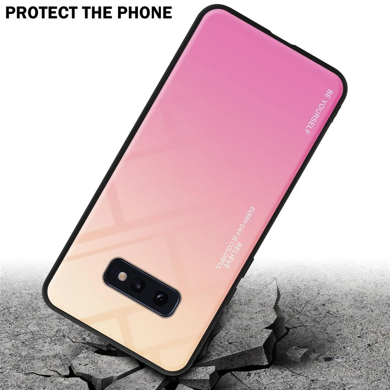 Cadorabo Hülle kompatibel mit Samsung Galaxy S10e Zweifarbige Schutzhülle aus Tempered Glas und TPU Silikon