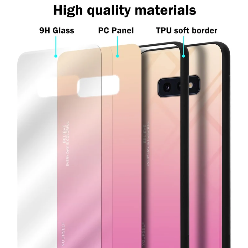Cadorabo Hülle kompatibel mit Samsung Galaxy S10e Zweifarbige Schutzhülle aus Tempered Glas und TPU Silikon