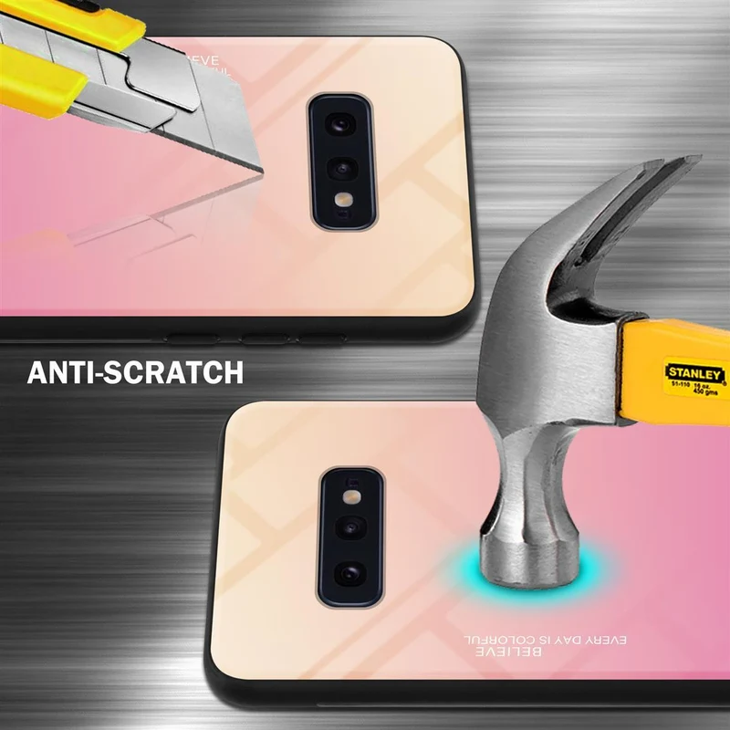 Cadorabo Hülle kompatibel mit Samsung Galaxy S10e Zweifarbige Schutzhülle aus Tempered Glas und TPU Silikon