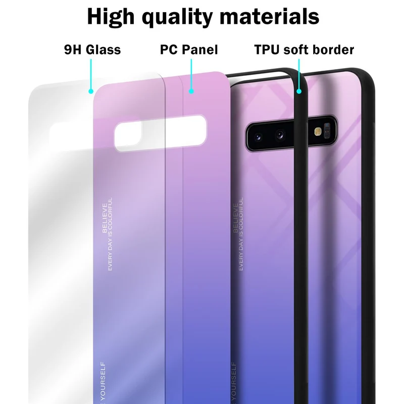 Cadorabo Hülle kompatibel mit Samsung Galaxy S10 PLUS Zweifarbige Schutzhülle aus Tempered Glas und TPU Silikon