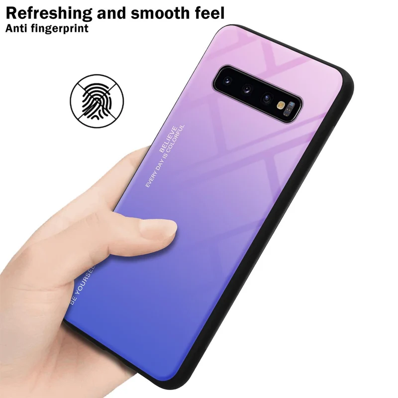 Cadorabo Hülle kompatibel mit Samsung Galaxy S10 PLUS Zweifarbige Schutzhülle aus Tempered Glas und TPU Silikon