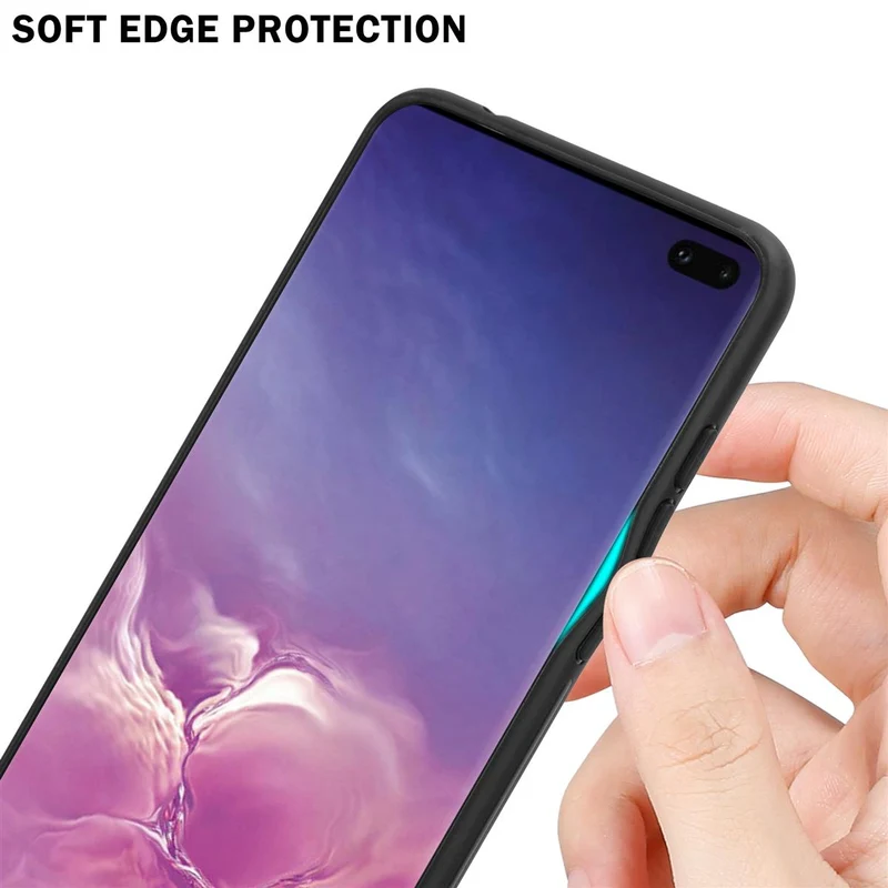 Cadorabo Hülle kompatibel mit Samsung Galaxy S10 PLUS Zweifarbige Schutzhülle aus Tempered Glas und TPU Silikon