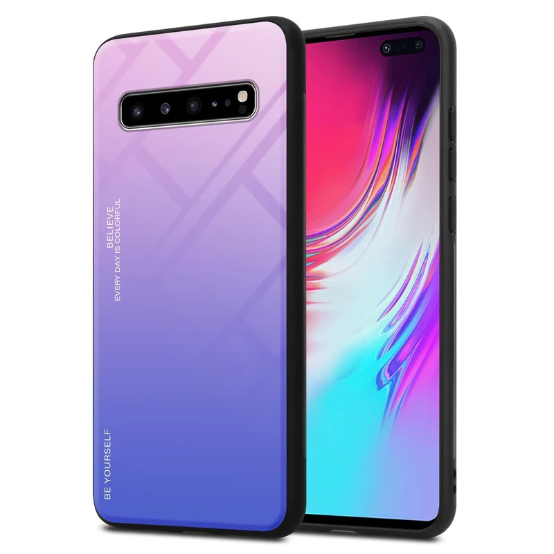 Cadorabo Hülle kompatibel mit Samsung Galaxy S10 5G Zweifarbige Schutzhülle aus Tempered Glas und TPU Silikon