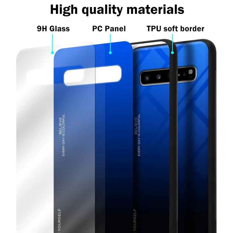 Cadorabo Hülle kompatibel mit Samsung Galaxy S10 5G Zweifarbige Schutzhülle aus Tempered Glas und TPU Silikon