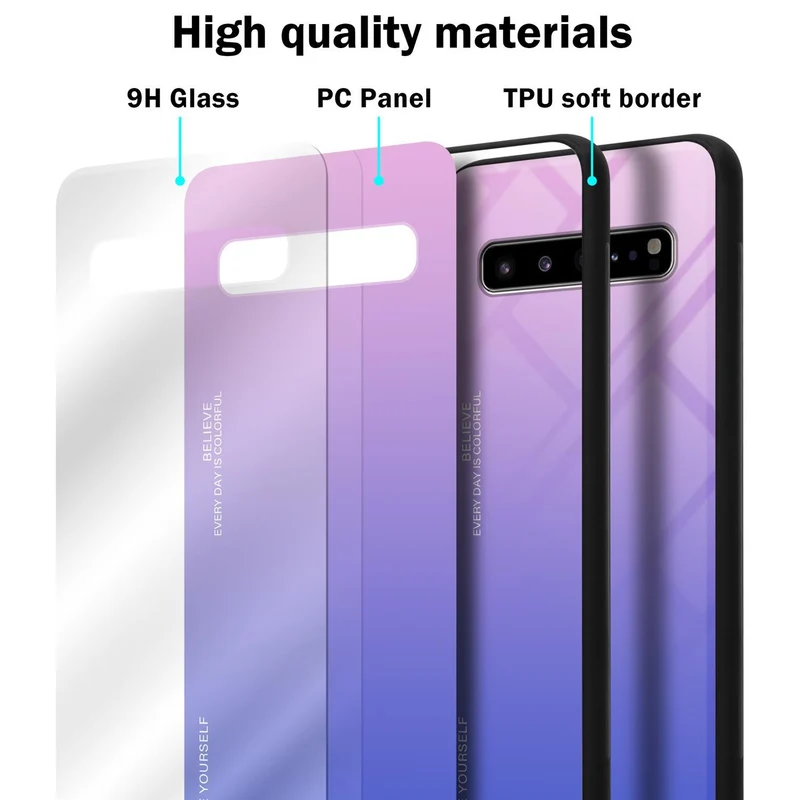 Cadorabo Hülle kompatibel mit Samsung Galaxy S10 5G Zweifarbige Schutzhülle aus Tempered Glas und TPU Silikon