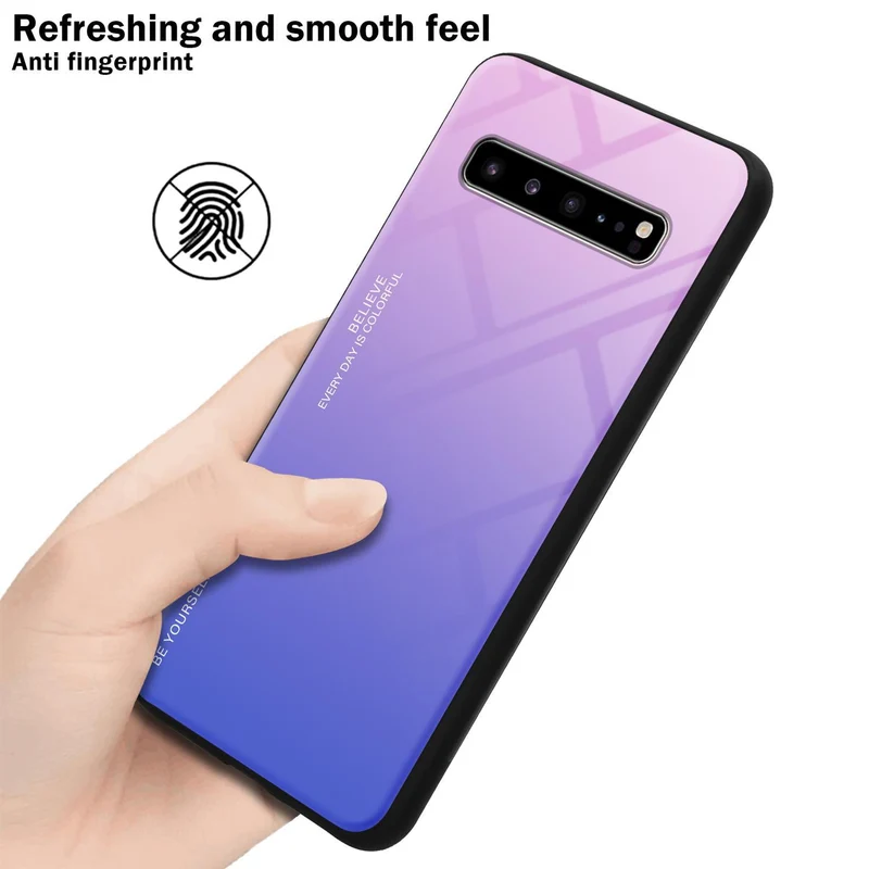 Cadorabo Hülle kompatibel mit Samsung Galaxy S10 5G Zweifarbige Schutzhülle aus Tempered Glas und TPU Silikon
