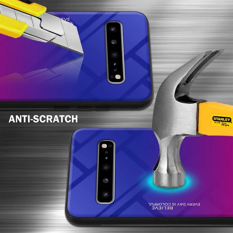 Cadorabo Hülle kompatibel mit Samsung Galaxy S10 5G Zweifarbige Schutzhülle aus Tempered Glas und TPU Silikon