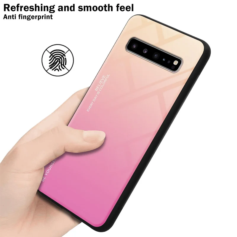 Cadorabo Hülle kompatibel mit Samsung Galaxy S10 5G Zweifarbige Schutzhülle aus Tempered Glas und TPU Silikon