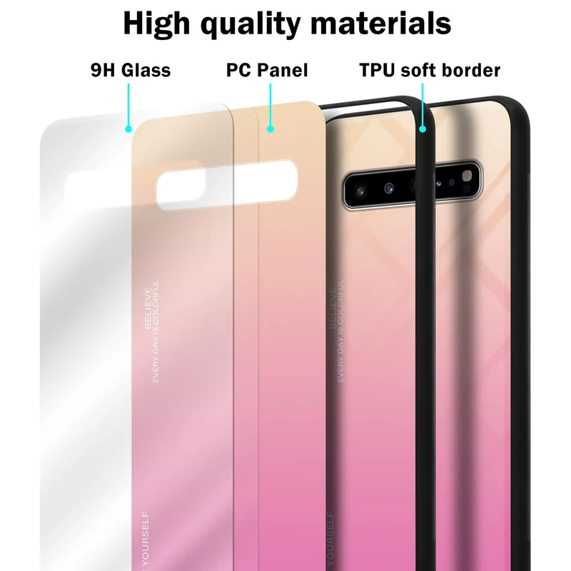Cadorabo Hülle kompatibel mit Samsung Galaxy S10 5G Zweifarbige Schutzhülle aus Tempered Glas und TPU Silikon