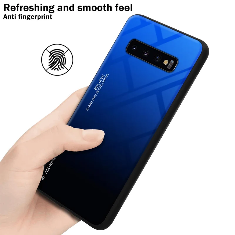 Cadorabo Hülle kompatibel mit Samsung Galaxy S10 4G Zweifarbige Schutzhülle aus Tempered Glas und TPU Silikon