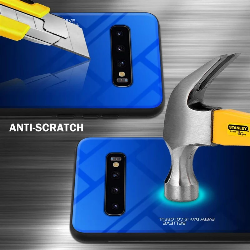 Cadorabo Hülle kompatibel mit Samsung Galaxy S10 4G Zweifarbige Schutzhülle aus Tempered Glas und TPU Silikon