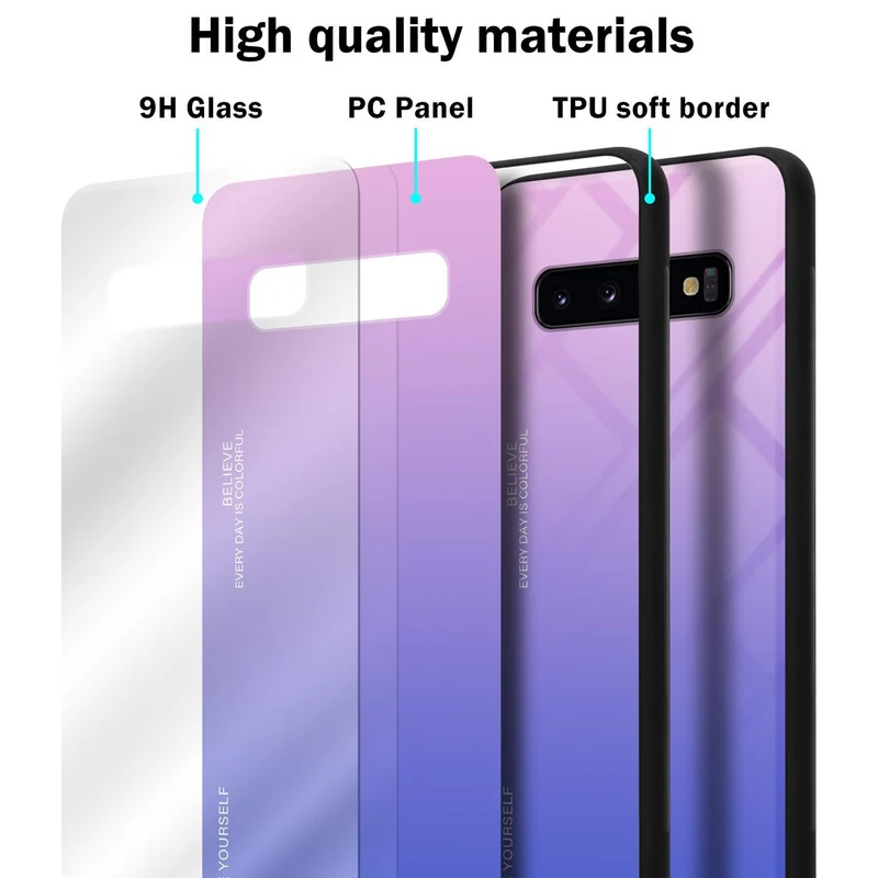 Cadorabo Hülle kompatibel mit Samsung Galaxy S10 4G Zweifarbige Schutzhülle aus Tempered Glas und TPU Silikon
