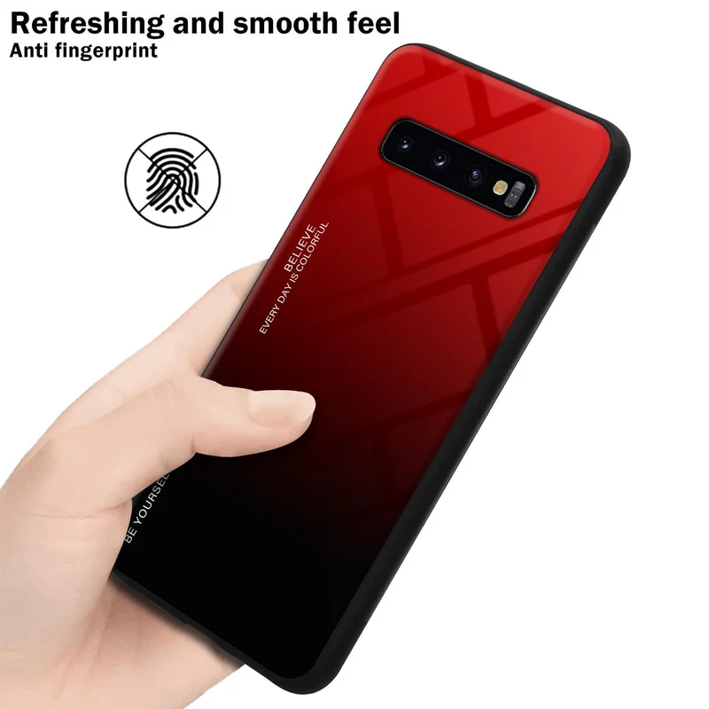 Cadorabo Hülle kompatibel mit Samsung Galaxy S10 4G Zweifarbige Schutzhülle aus Tempered Glas und TPU Silikon