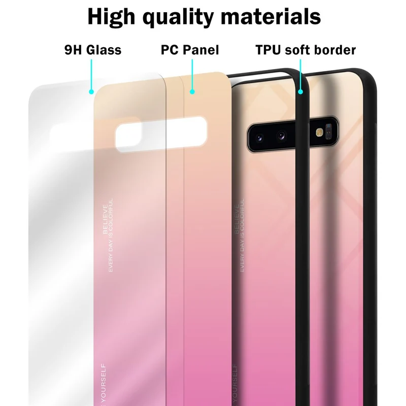 Cadorabo Hülle kompatibel mit Samsung Galaxy S10 4G Zweifarbige Schutzhülle aus Tempered Glas und TPU Silikon